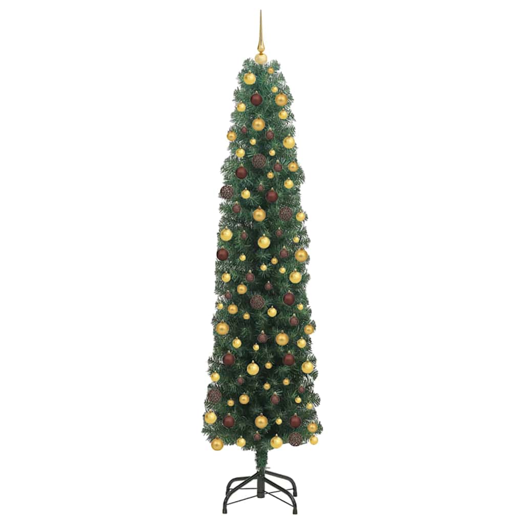vidaXL Sztuczna choinka z podstawą Zielony 180 cm PVC, stal i plastik
