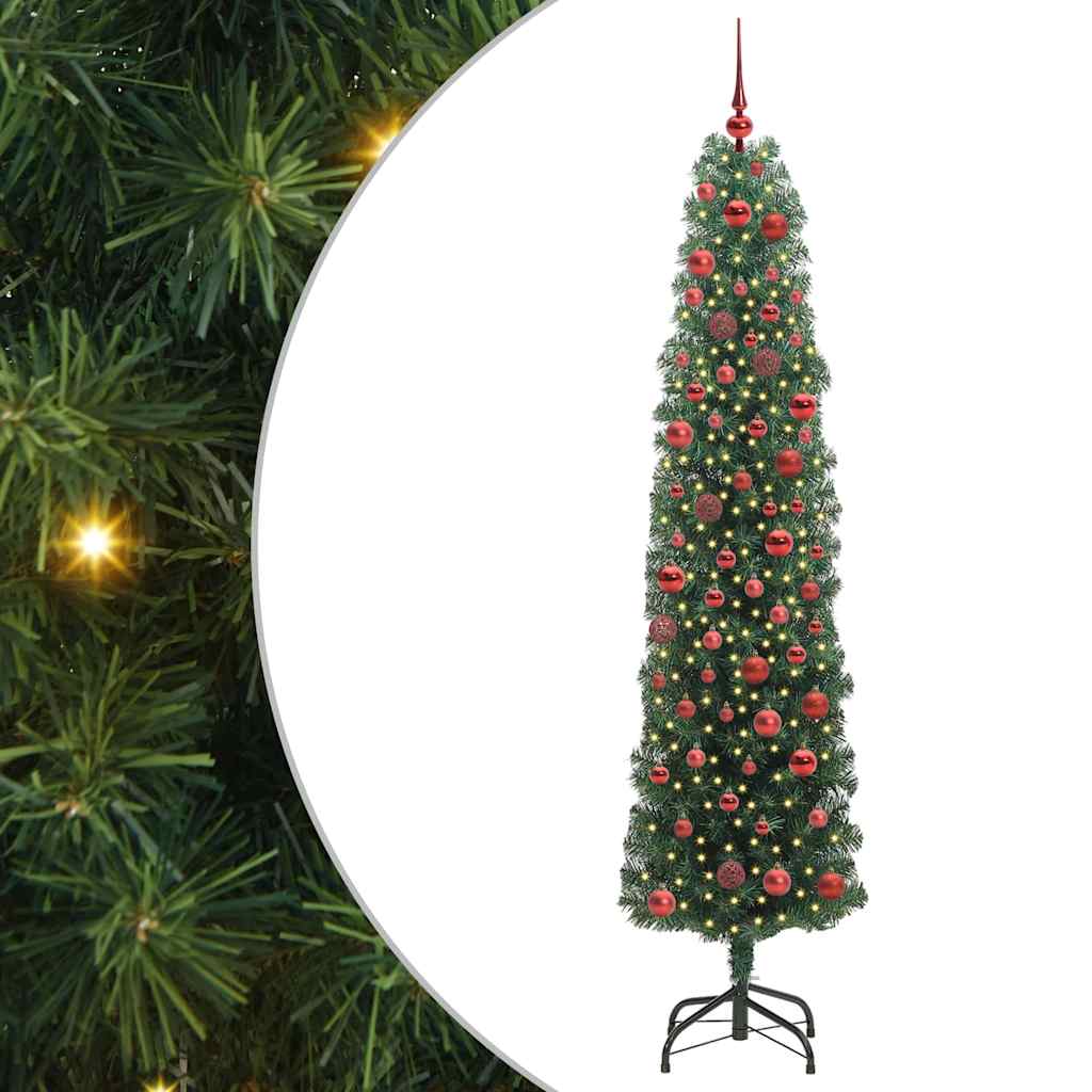 vidaXL Sztuczna choinka z podstawą Zielony 180 cm PVC, stal i plastik