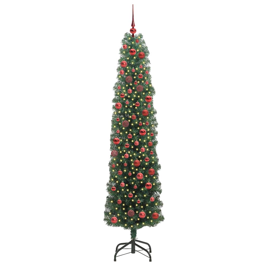 vidaXL Sztuczna choinka z podstawą Zielony 180 cm PVC, stal i plastik