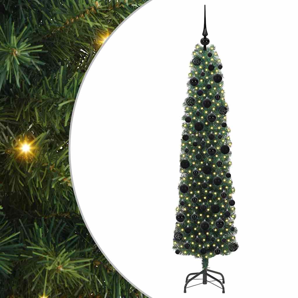 vidaXL Sztuczna choinka z podstawą Zielony 180 cm PVC, stal i plastik
