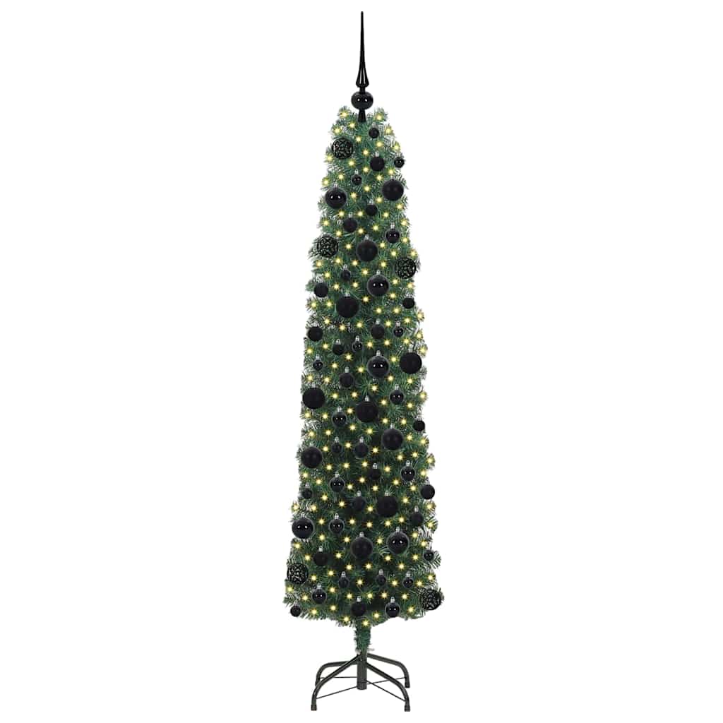 vidaXL Sztuczna choinka z podstawą Zielony 180 cm PVC, stal i plastik