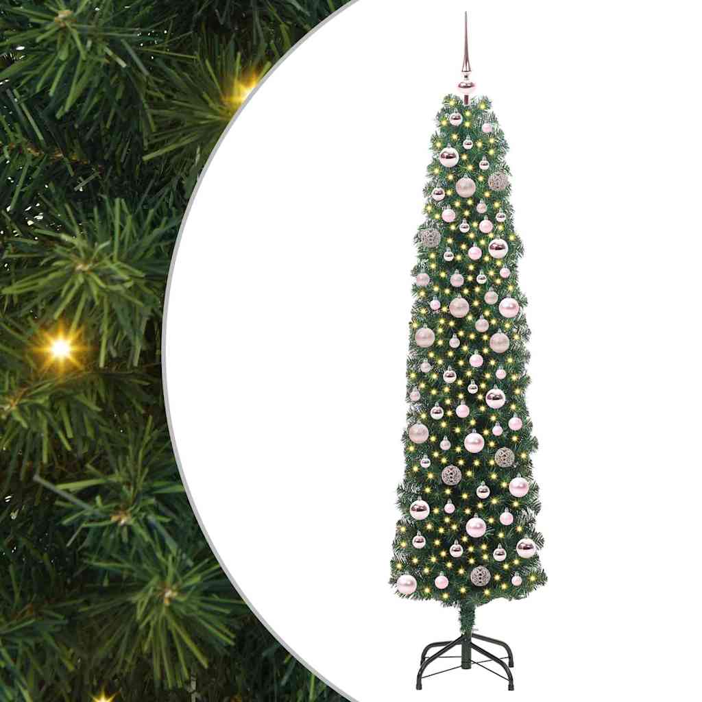 vidaXL Sztuczna choinka z podstawą Zielony 180 cm PVC, stal i plastik