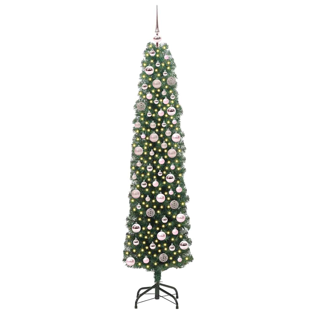 vidaXL Sztuczna choinka z podstawą Zielony 180 cm PVC, stal i plastik