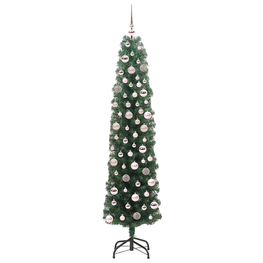 vidaXL Sztuczna choinka z podstawą Zielony 180 cm PVC, stal i plastik