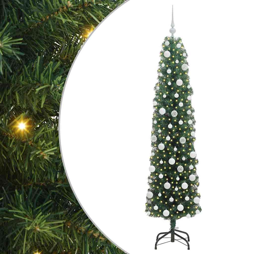 vidaXL Sztuczna choinka z podstawą Zielony 180 cm PVC, stal i plastik
