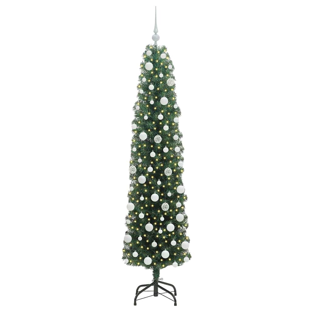 vidaXL Sztuczna choinka z podstawą Zielony 180 cm PVC, stal i plastik