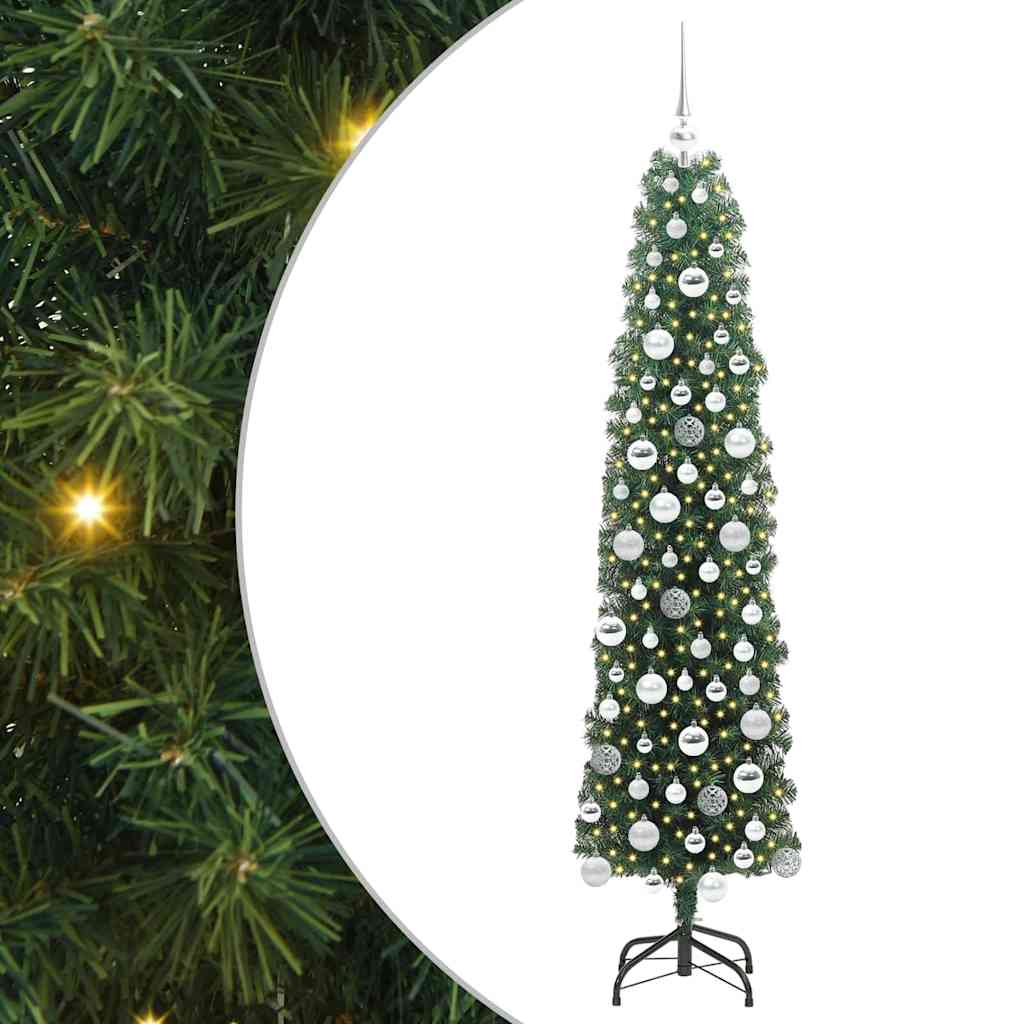 vidaXL Sztuczna choinka z podstawą Zielony 180 cm PVC, stal i plastik