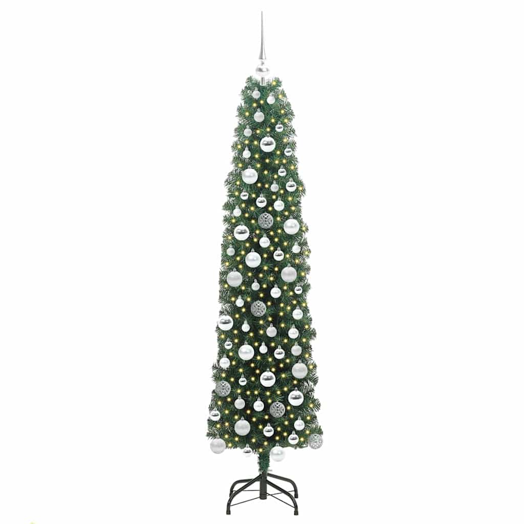 vidaXL Sztuczna choinka z podstawą Zielony 180 cm PVC, stal i plastik