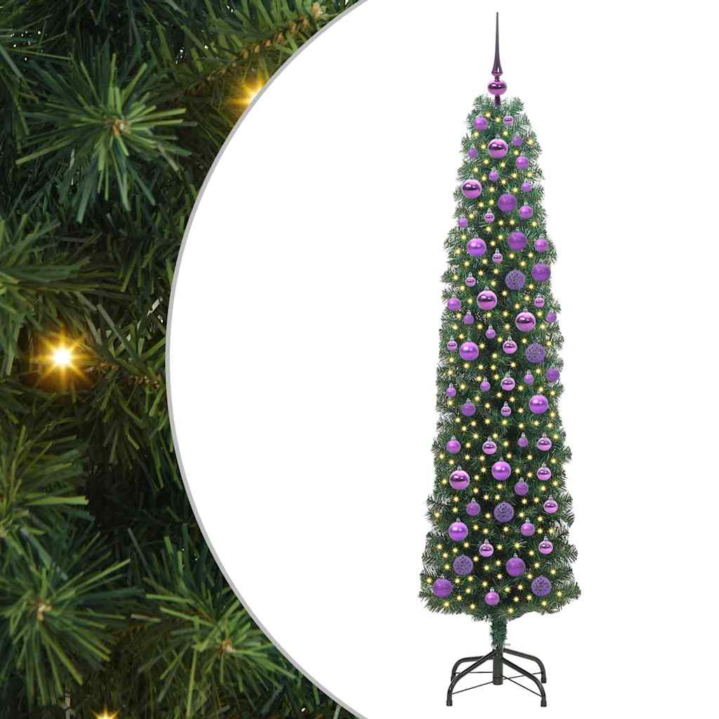 vidaXL Sztuczna choinka z podstawą Zielony 180 cm PVC, stal i plastik
