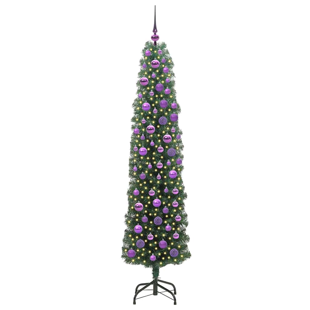 vidaXL Sztuczna choinka z podstawą Zielony 180 cm PVC, stal i plastik