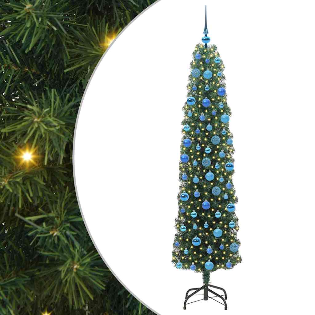 vidaXL Sztuczna choinka z podstawą Zielony 180 cm PVC, stal i plastik