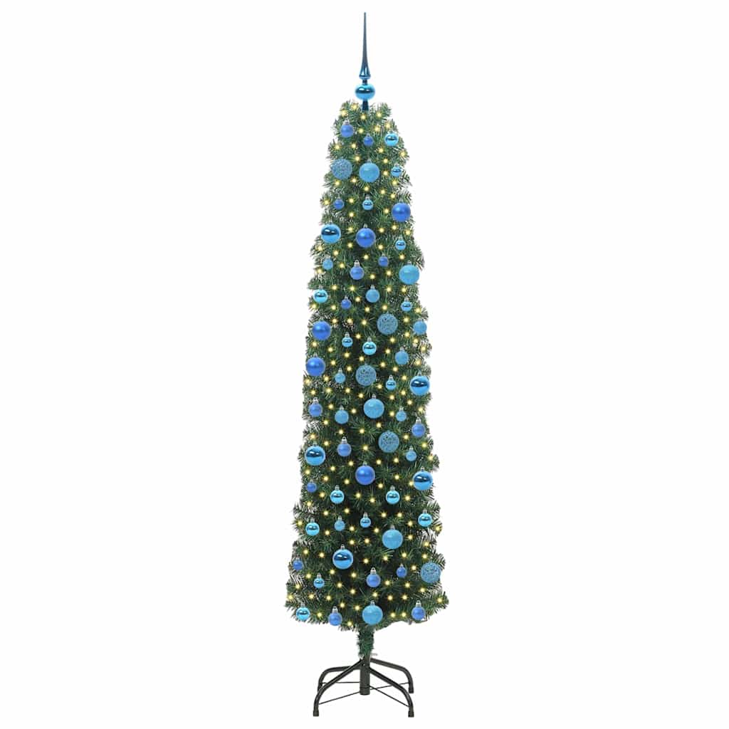vidaXL Sztuczna choinka z podstawą Zielony 180 cm PVC, stal i plastik