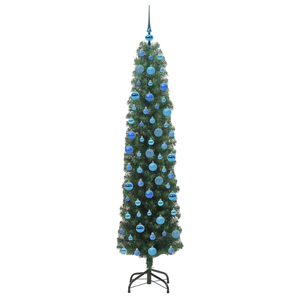 vidaXL Sztuczna choinka z podstawą Zielony 180 cm PVC, stal i plastik