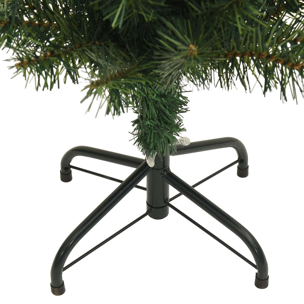 vidaXL Sztuczna choinka z podstawą Zielony 210 cm PVC, stal i plastik