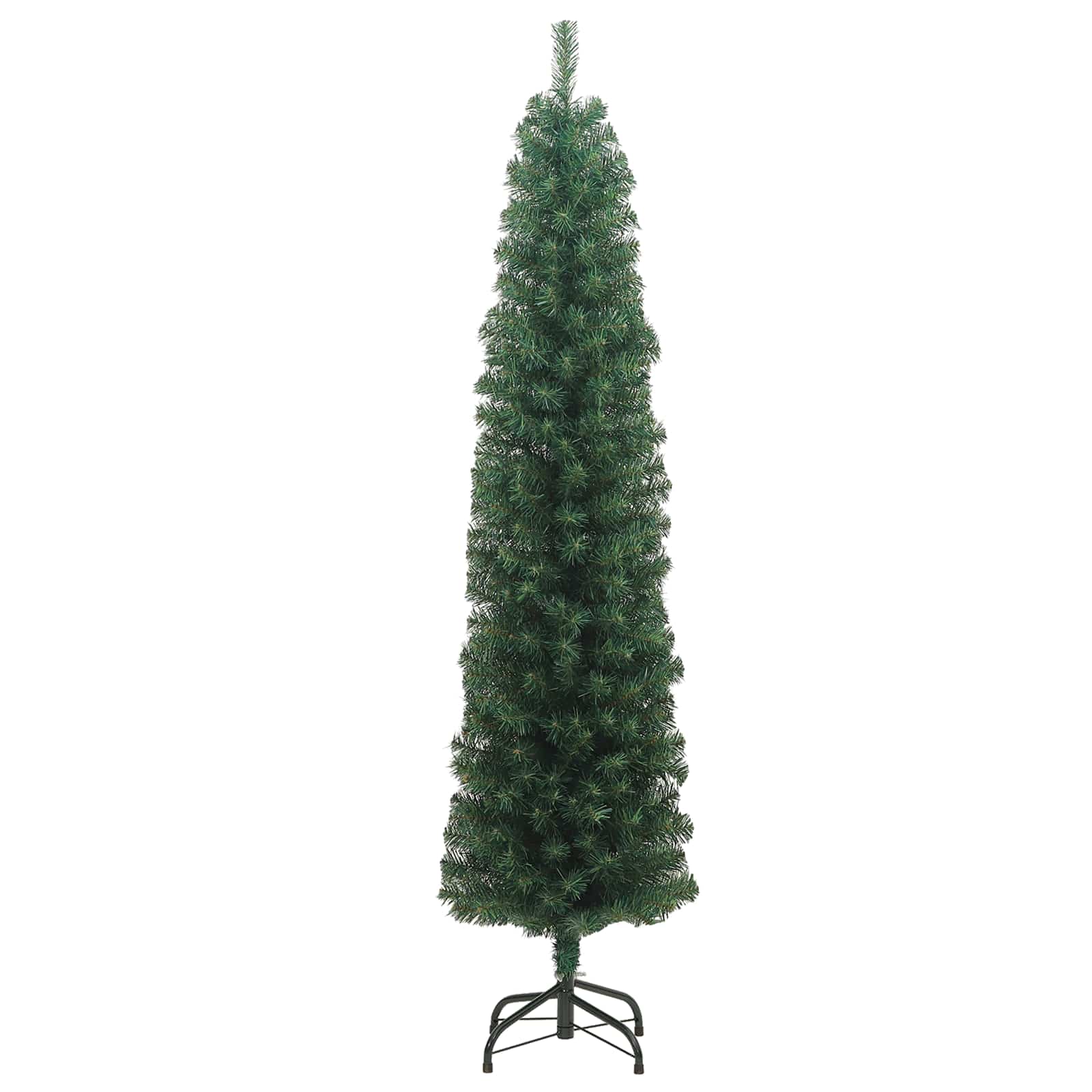 vidaXL Sztuczna choinka z podstawą Zielony 210 cm PVC, stal i plastik