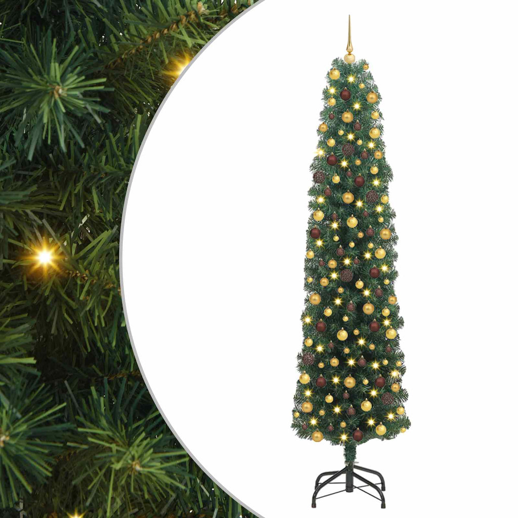 vidaXL Sztuczna choinka z podstawą Zielony 210 cm PVC, stal i plastik