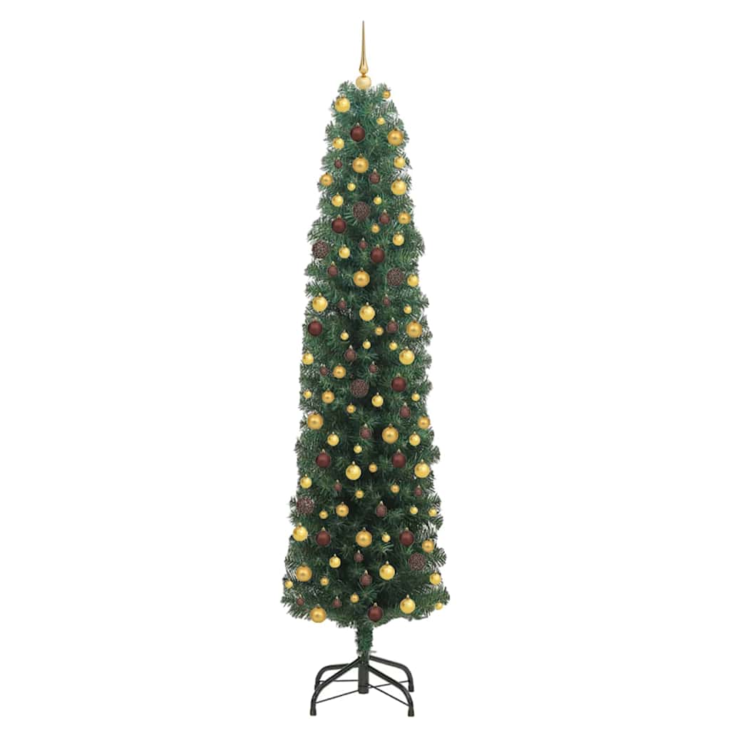 vidaXL Sztuczna choinka z podstawą Zielony 210 cm PVC, stal i plastik