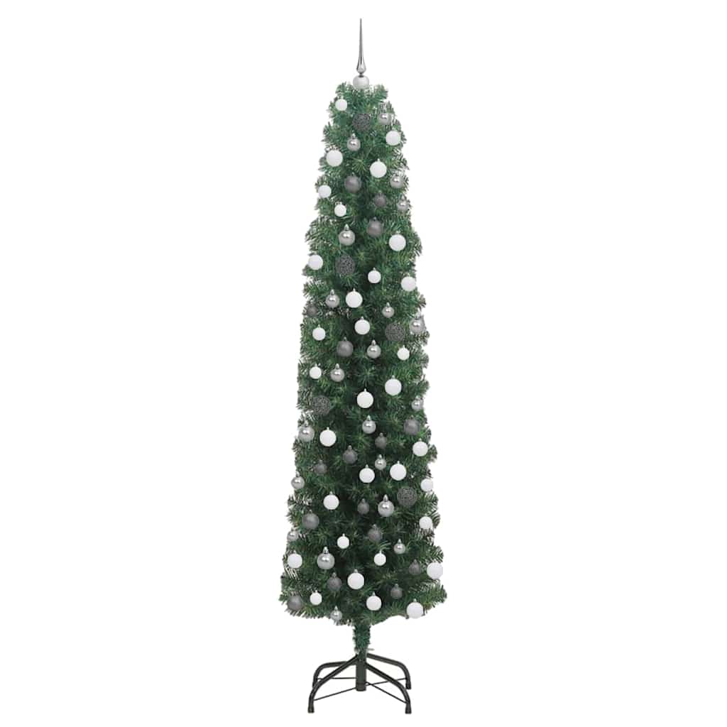 vidaXL Sztuczna choinka z podstawą Zielony 210 cm PVC, stal i plastik