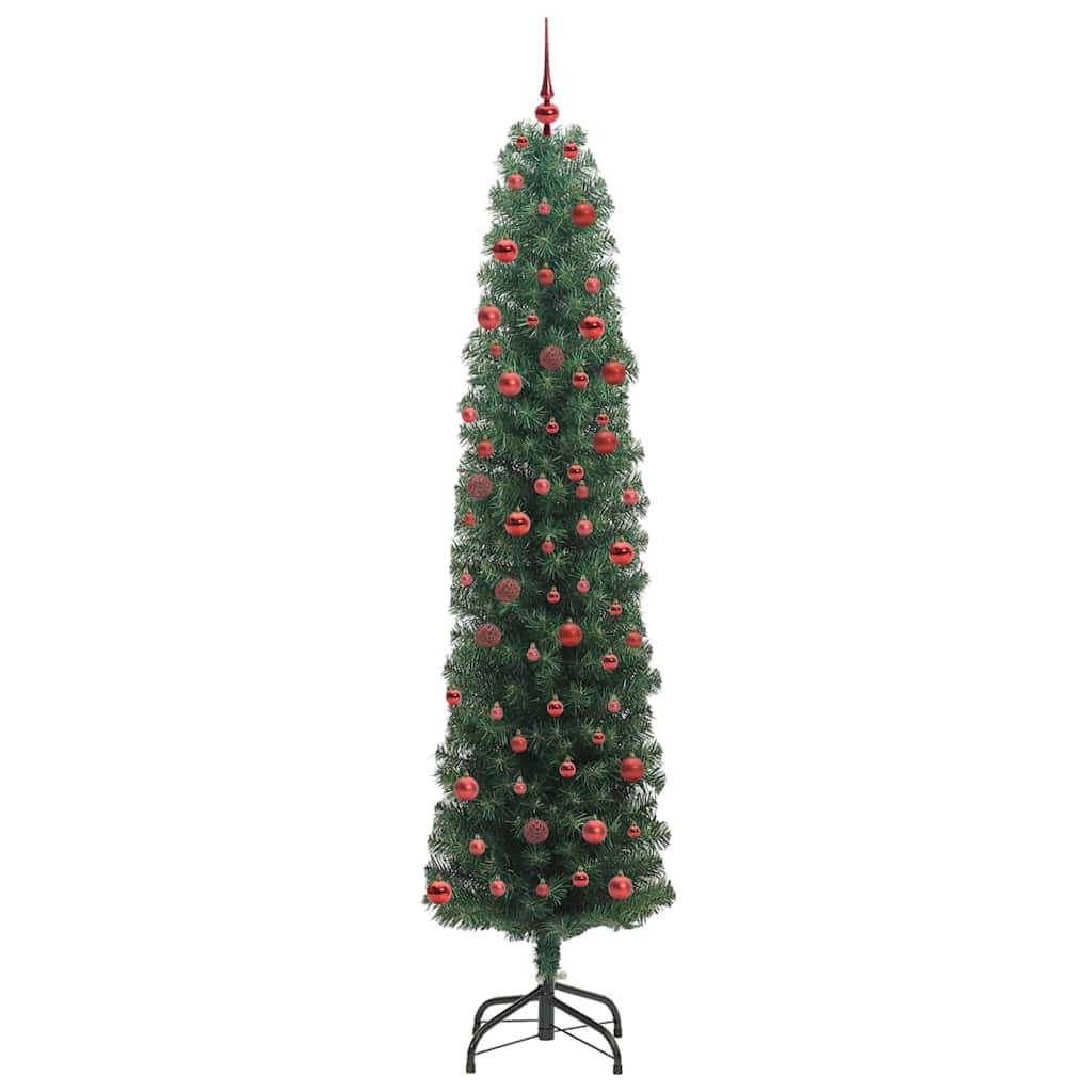vidaXL Sztuczna choinka z podstawą Zielony 210 cm PVC, stal i plastik