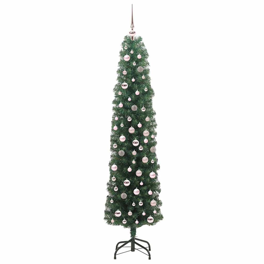vidaXL Sztuczna choinka z podstawą Zielony 210 cm PVC, stal i plastik