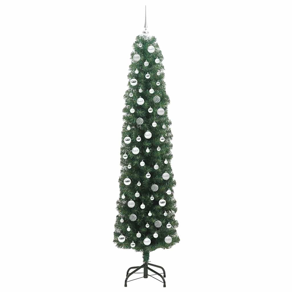 vidaXL Sztuczna choinka z podstawą Zielony 210 cm PVC, stal i plastik