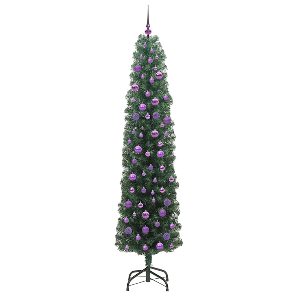 vidaXL Sztuczna choinka z podstawą Zielony 210 cm PVC, stal i plastik