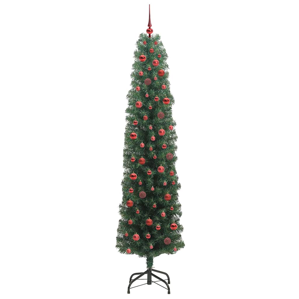 vidaXL Sztuczna choinka z podstawą Zielony 240 cm PVC, stal i plastik