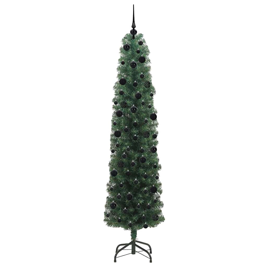 vidaXL Sztuczna choinka z podstawą Zielony 240 cm PVC, stal i plastik