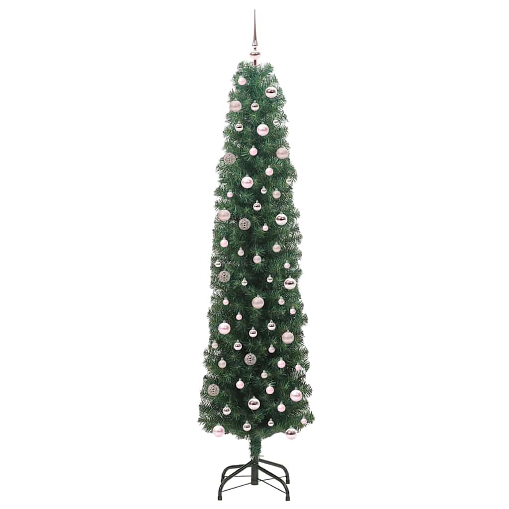 vidaXL Sztuczna choinka z podstawą Zielony 240 cm PVC, stal i plastik
