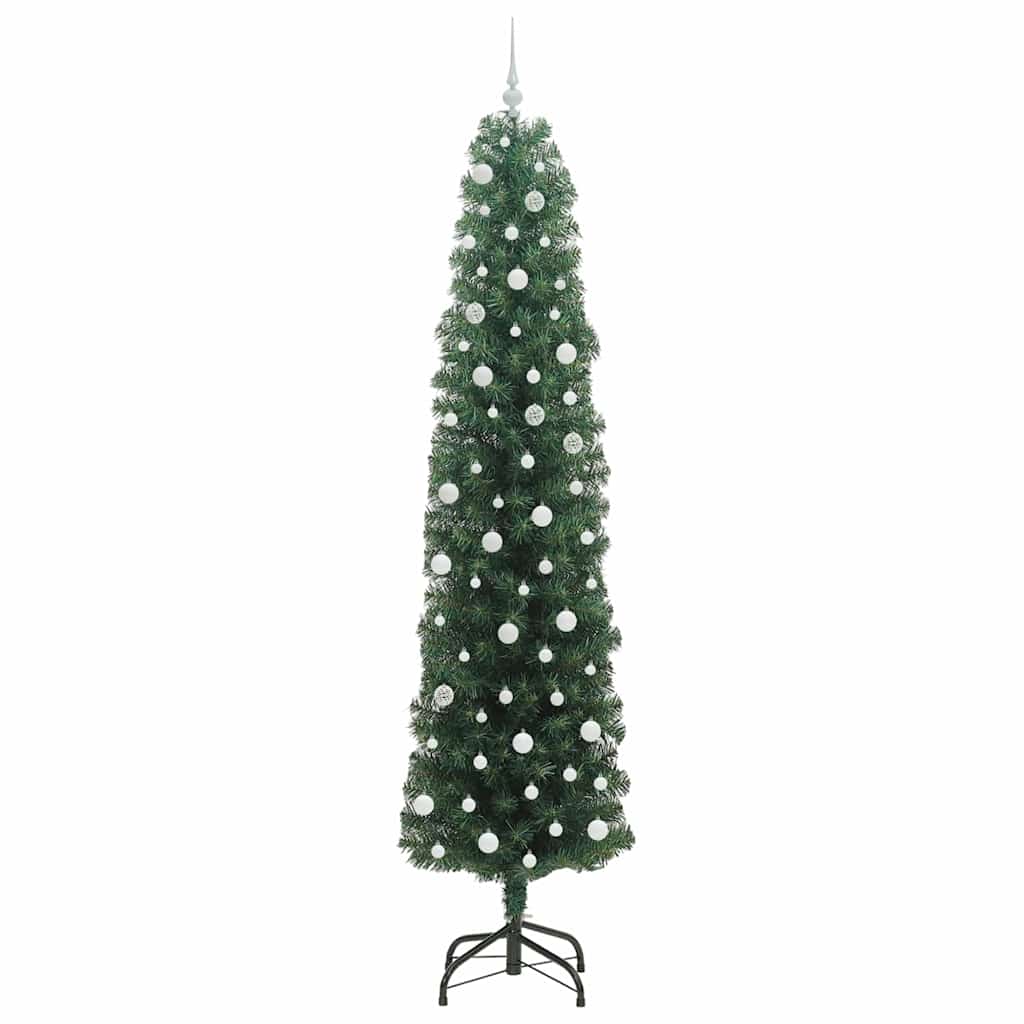 vidaXL Sztuczna choinka z podstawą Zielony 240 cm PVC, stal i plastik