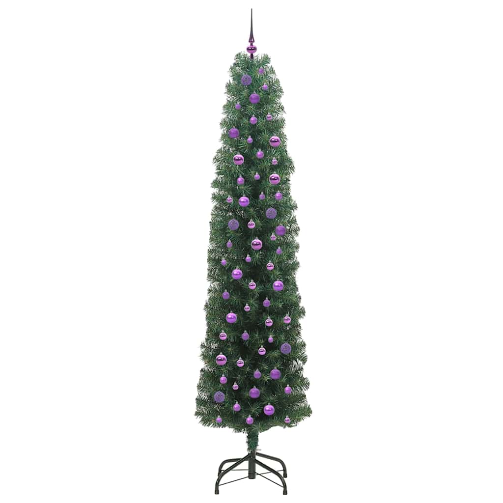 vidaXL Sztuczna choinka z podstawą Zielony 240 cm PVC, stal i plastik