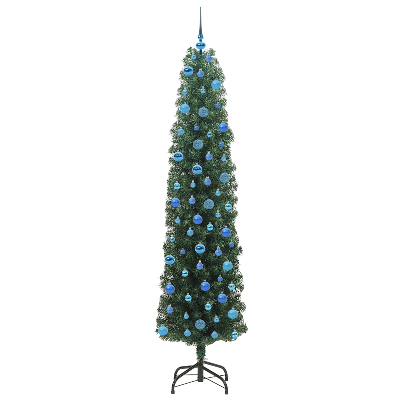 vidaXL Sztuczna choinka z podstawą Zielony 240 cm PVC, stal i plastik