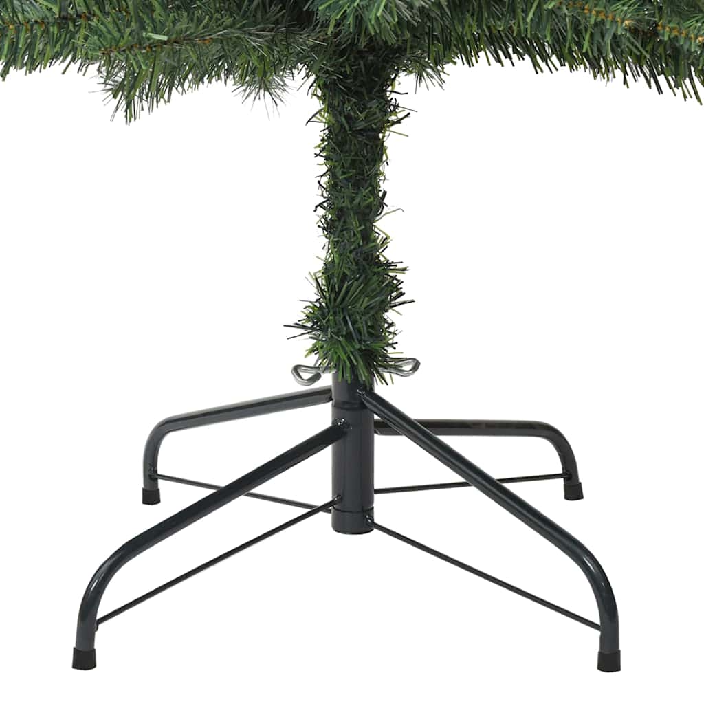 vidaXL Sztuczna choinka z podstawą Zielony 270 cm PVC, stal i plastik