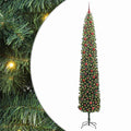 vidaXL Sztuczna choinka z podstawą Zielony 270 cm PVC, stal i plastik