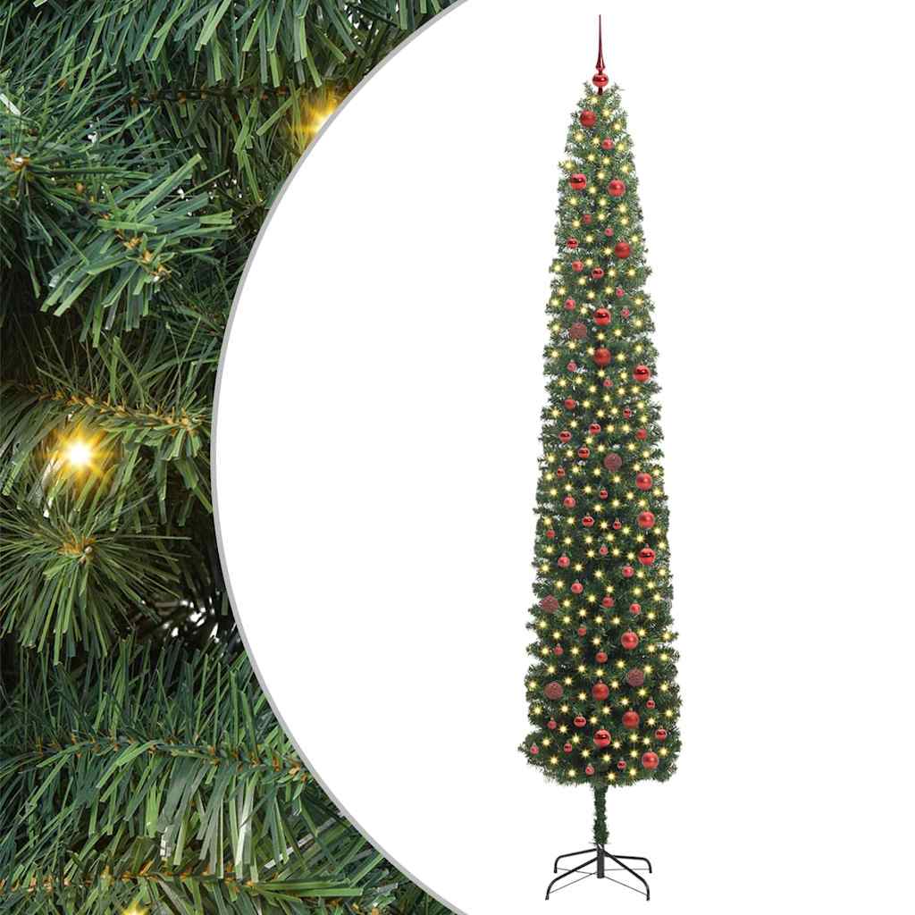 vidaXL Sztuczna choinka z podstawą Zielony 300 cm PVC, stal i plastik