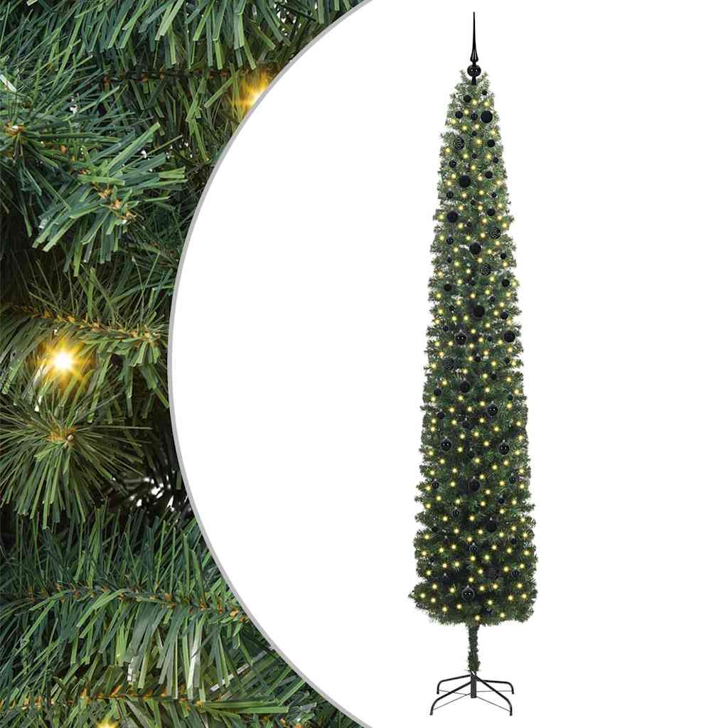 vidaXL Sztuczna choinka z podstawą Zielony 300 cm PVC, stal i plastik