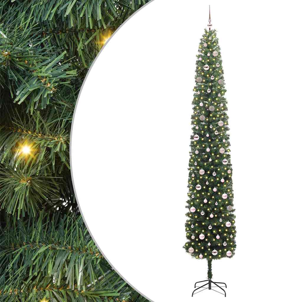 vidaXL Sztuczna choinka z podstawą Zielony 300 cm PVC, stal i plastik