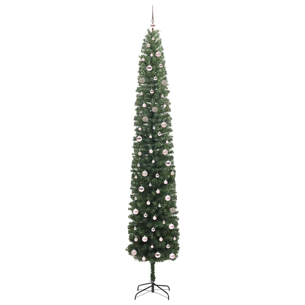 vidaXL Sztuczna choinka z podstawą Zielony 300 cm PVC, stal i plastik