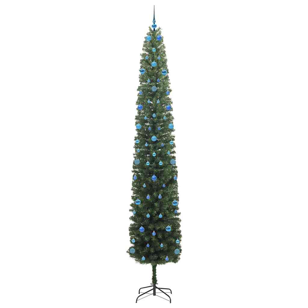 vidaXL Sztuczna choinka z podstawą Zielony 300 cm PVC, stal i plastik