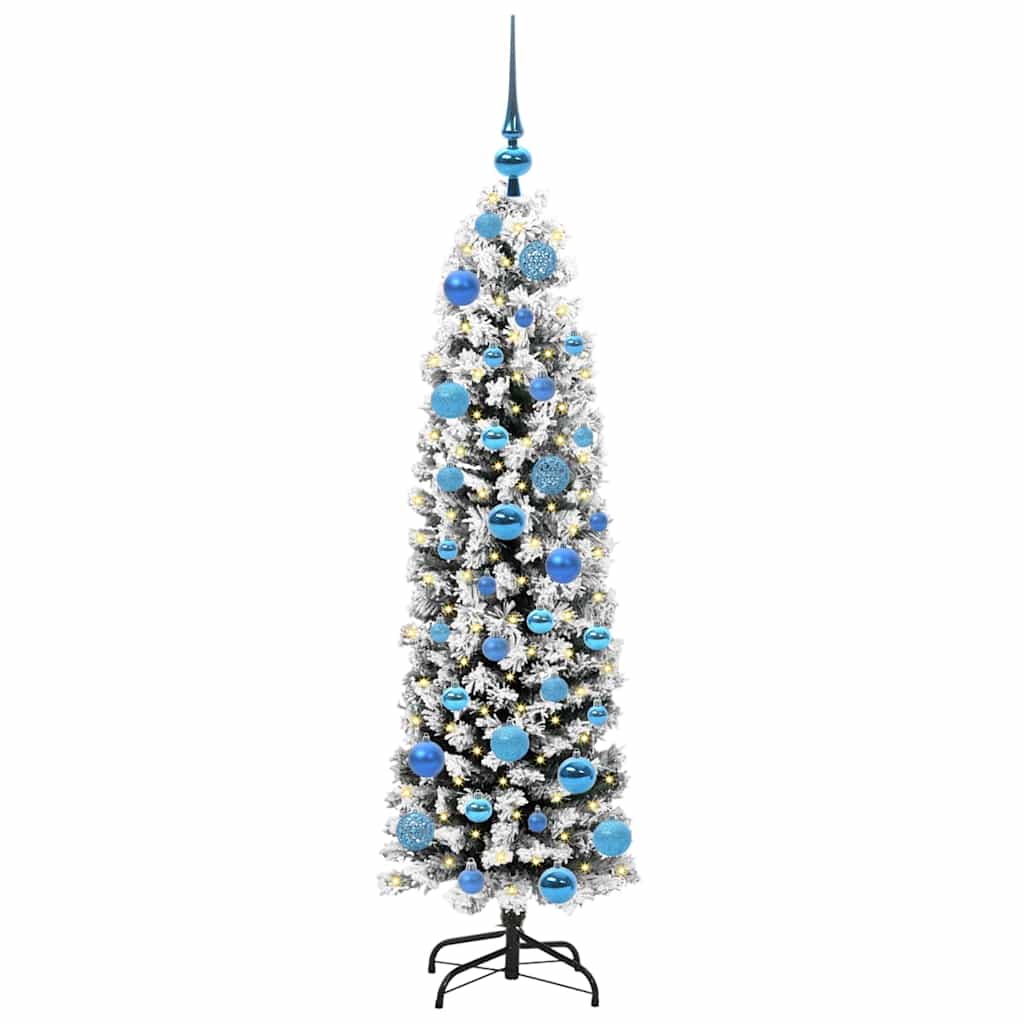 vidaXL Sztuczna choinka z podstawą Zielony 150 cm PVC, stal i plastik