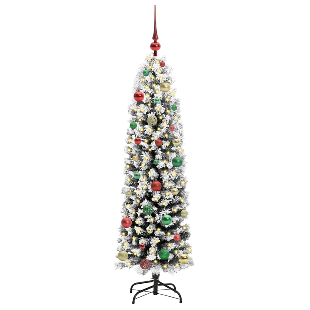 vidaXL Sztuczna choinka z podstawą Zielony 150 cm PVC, stal i plastik