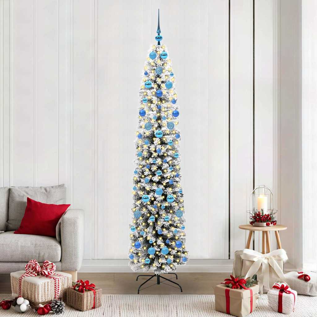 vidaXL Sztuczna choinka z podstawą Zielony 210 cm PVC, stal i plastik