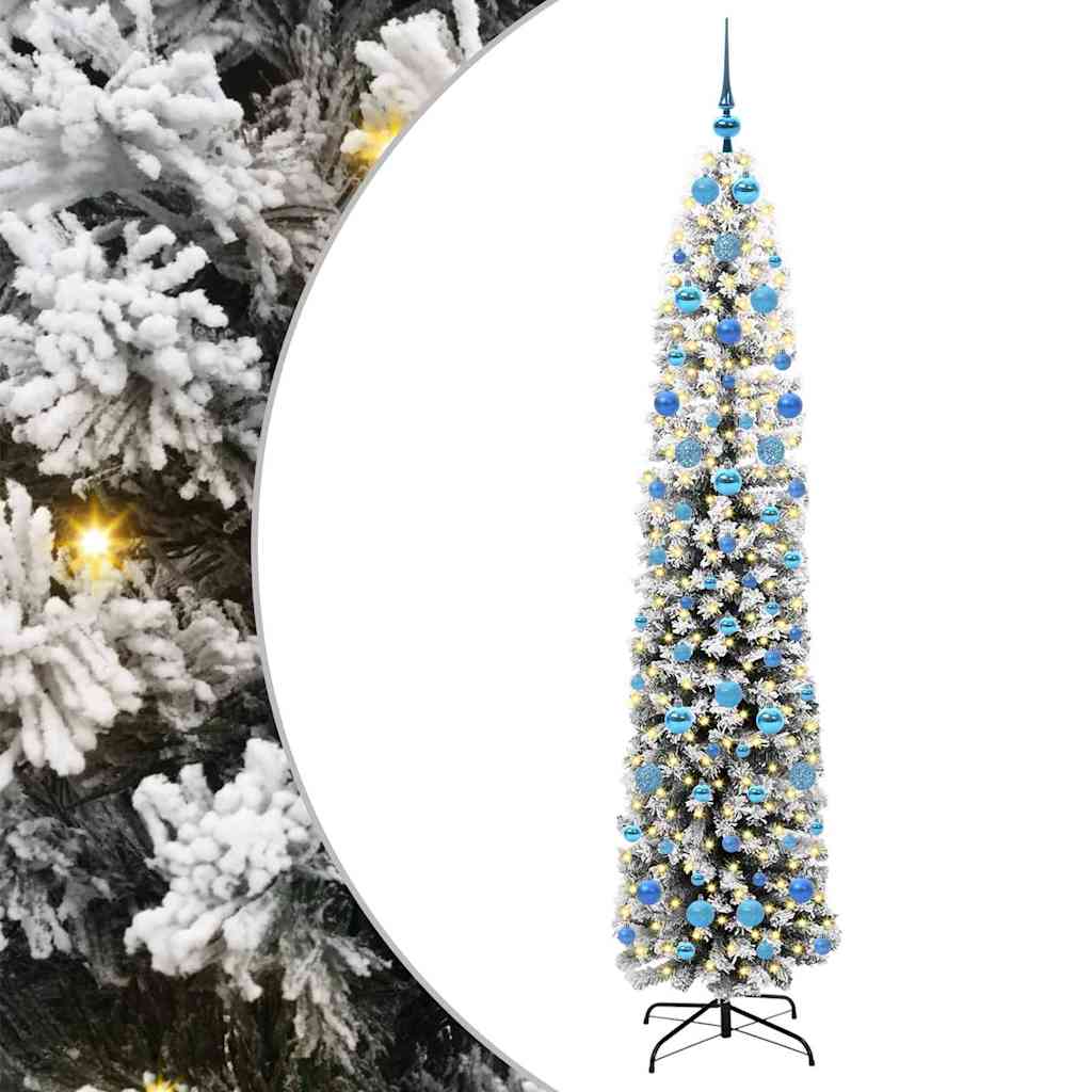 vidaXL Sztuczna choinka z podstawą Zielony 210 cm PVC, stal i plastik