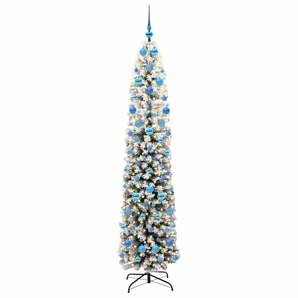 vidaXL Sztuczna choinka z podstawą Zielony 210 cm PVC, stal i plastik