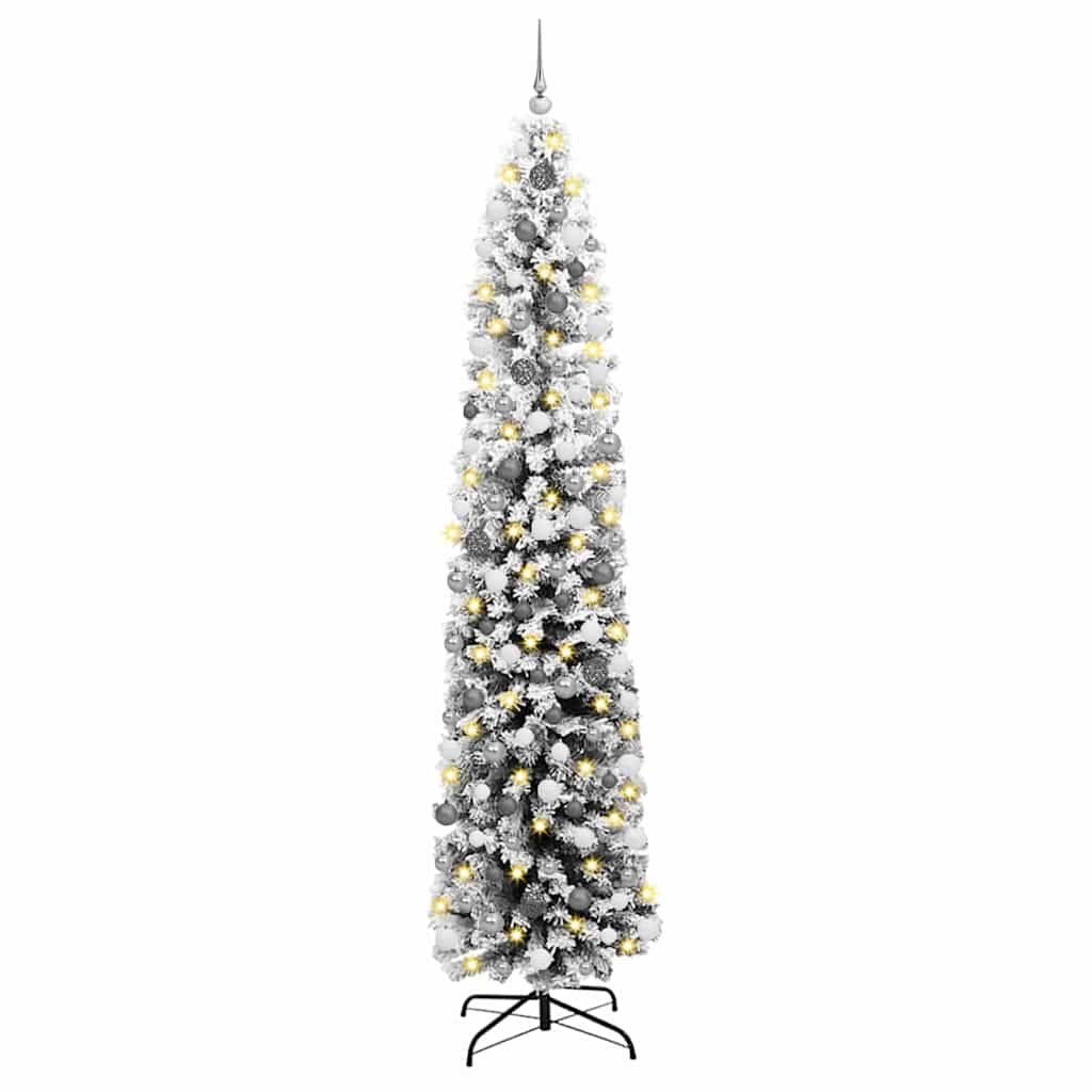 vidaXL Sztuczna choinka z podstawą Zielony 240 cm PVC, stal i plastik