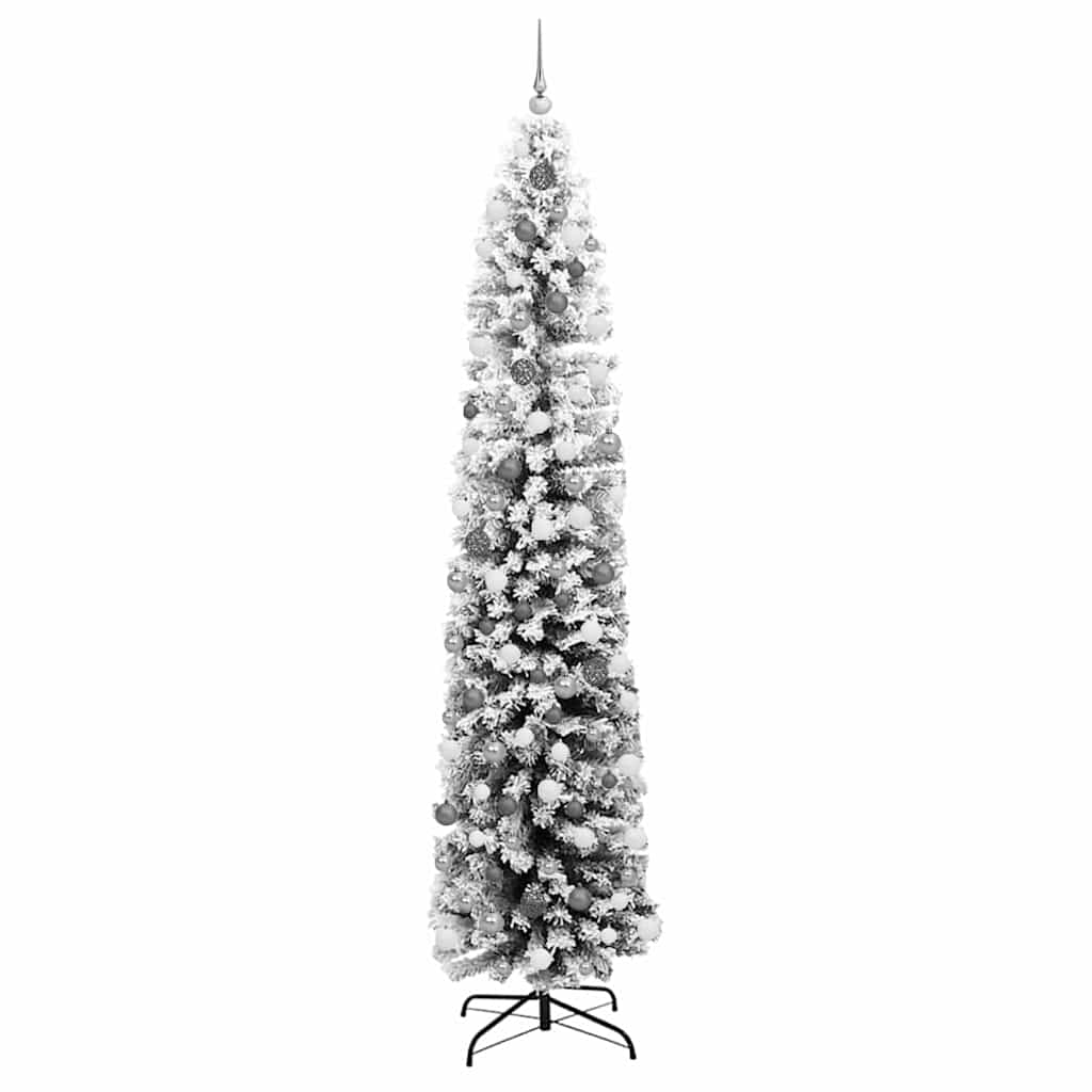 vidaXL Sztuczna choinka z podstawą Zielony 240 cm PVC, stal i plastik