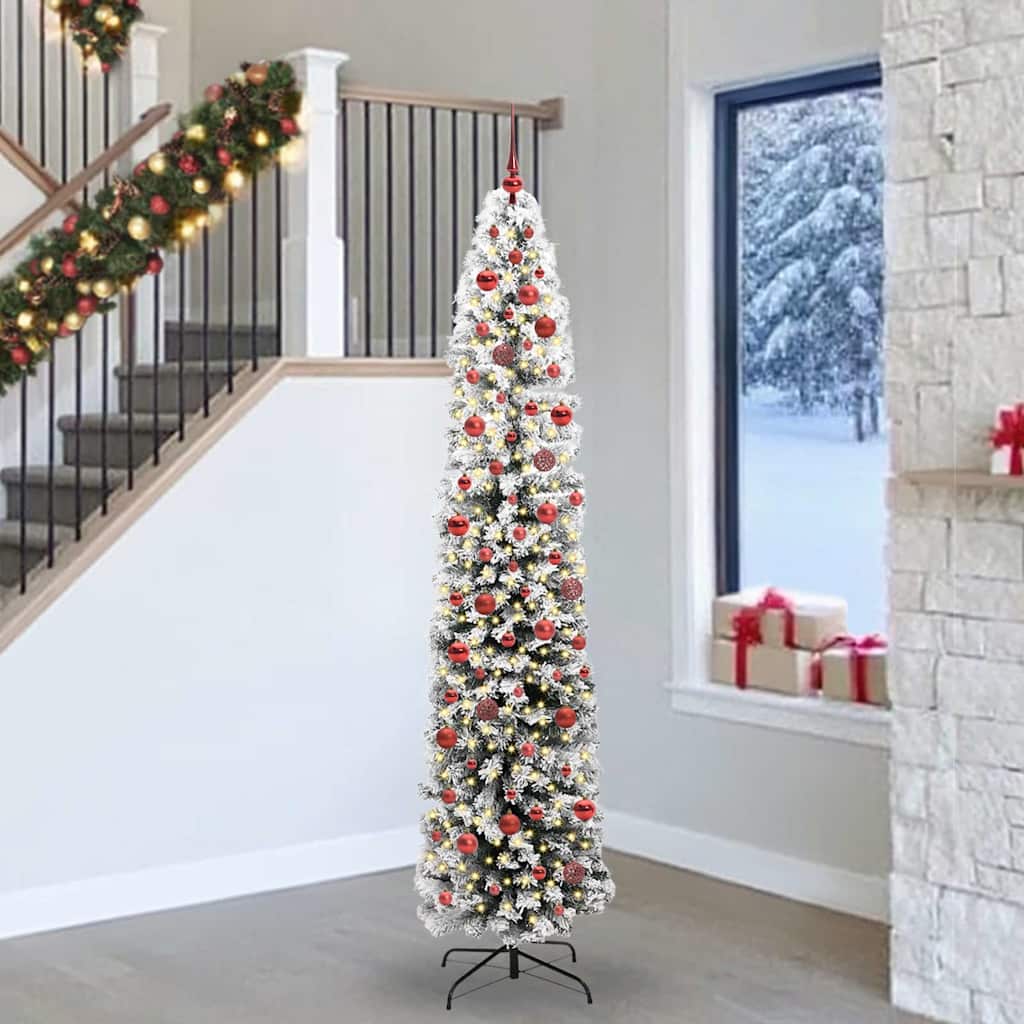 vidaXL Sztuczna choinka z podstawą Zielony 240 cm PVC, stal i plastik
