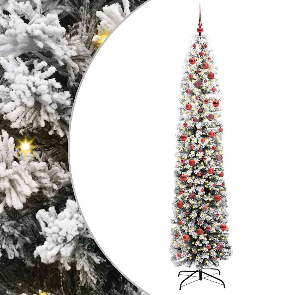 vidaXL Sztuczna choinka z podstawą Zielony 240 cm PVC, stal i plastik