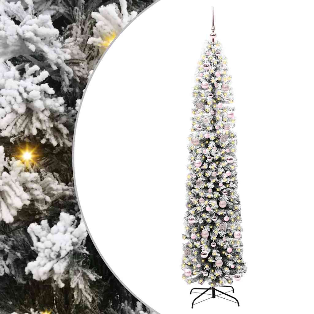 vidaXL Sztuczna choinka z podstawą Zielony 240 cm PVC, stal i plastik