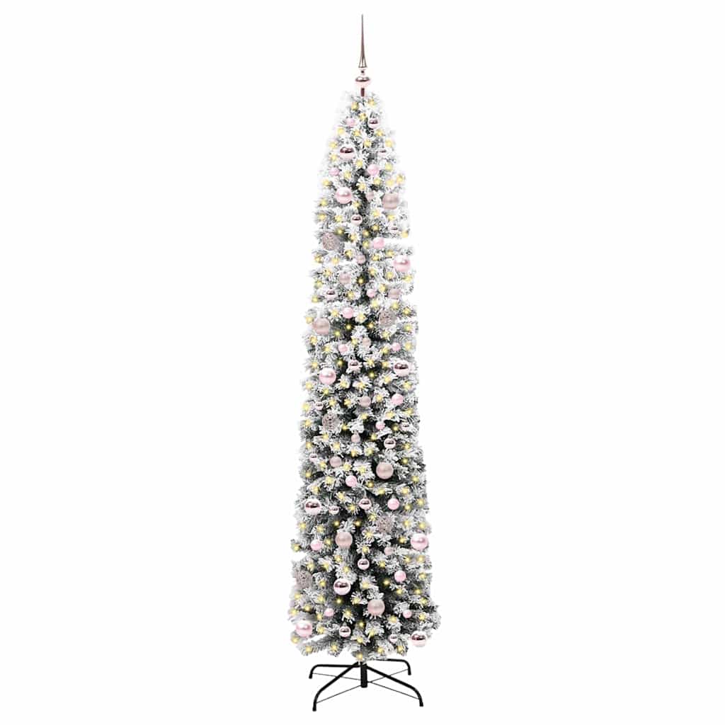 vidaXL Sztuczna choinka z podstawą Zielony 240 cm PVC, stal i plastik